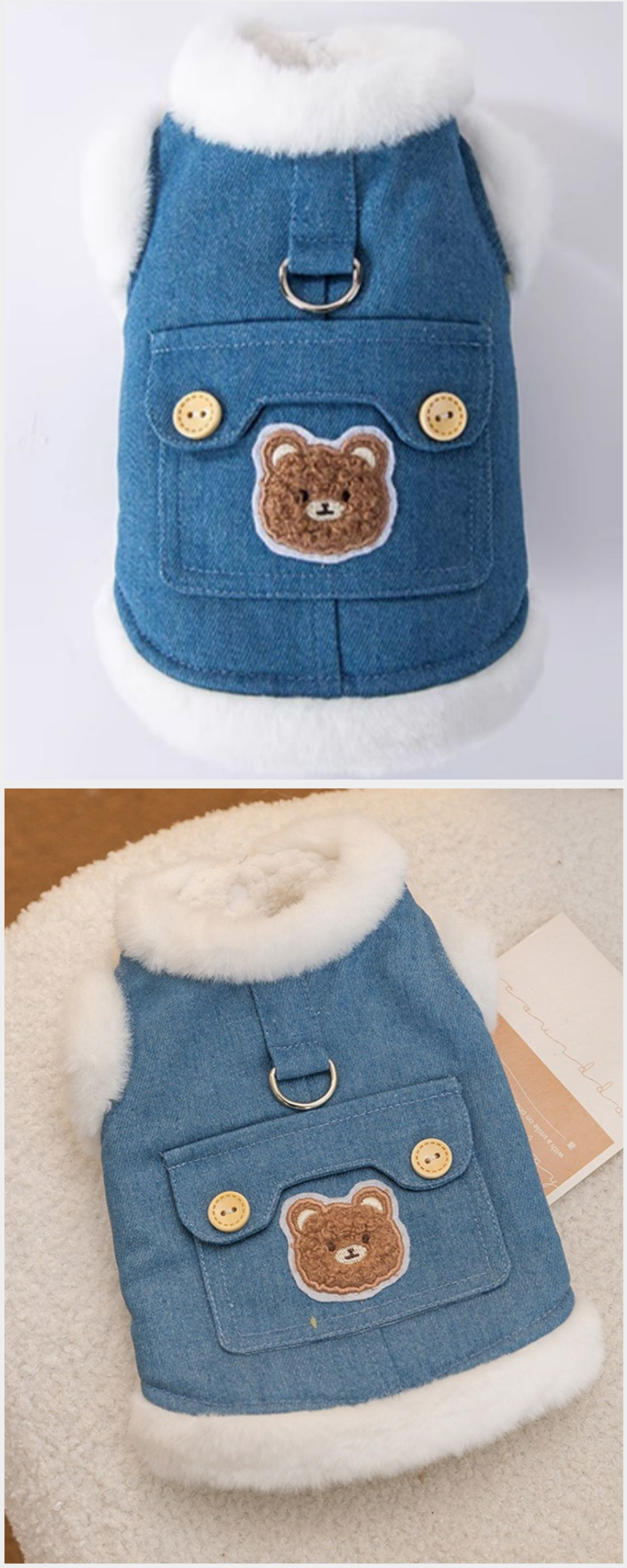 [무료배송] 알뜰펫 청재킷 블루 XS-2XL 7번째
