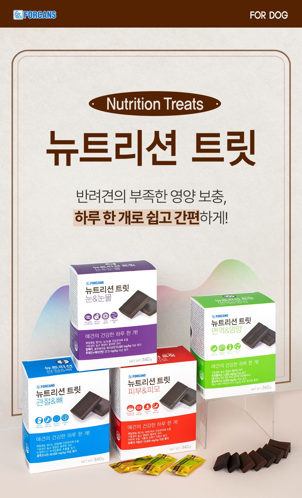 포켄스 독 NEW 뉴트리션 트릿 눈&눈물 340g 1번째