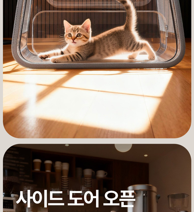 [NEW신상][무료배송] 펫볼루션 반려동물 전방위 통풍 컬러 손잡이 이동장 8번째