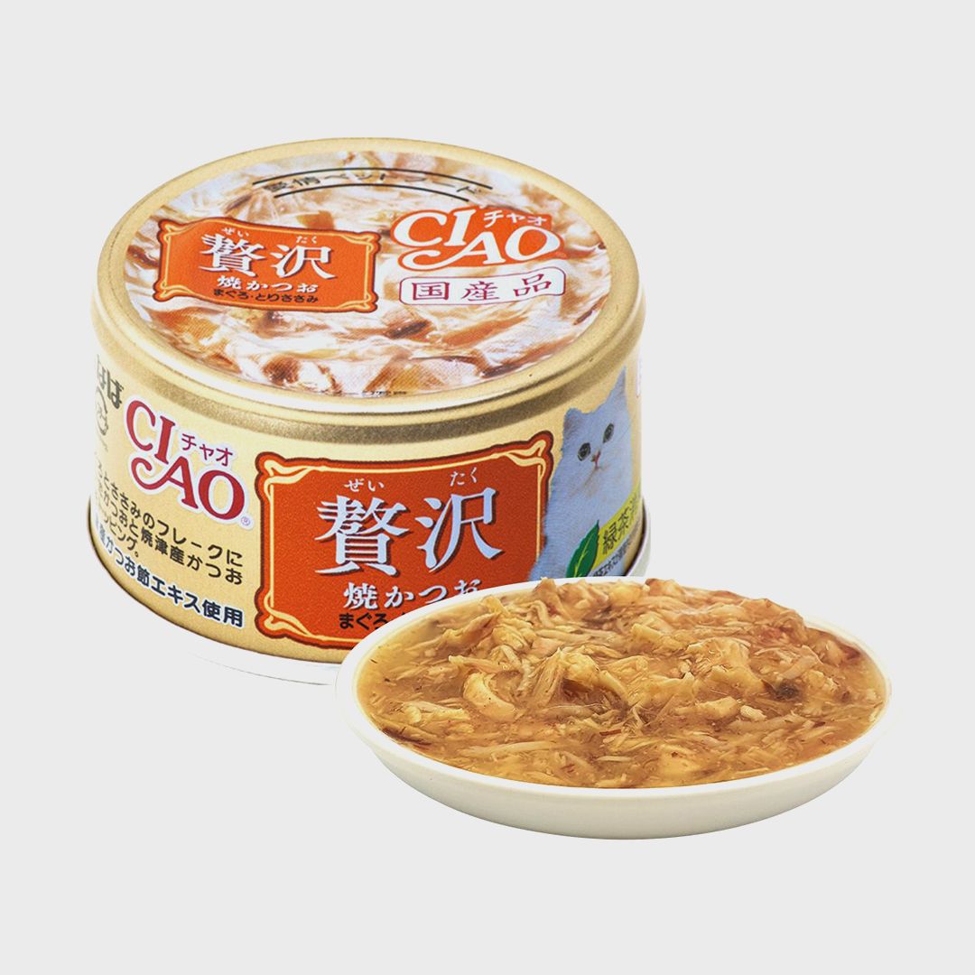[ONLY펫프] 이나바 캣 챠오 제이타크 구운가다랑어&참치&닭가슴살 80g 1번