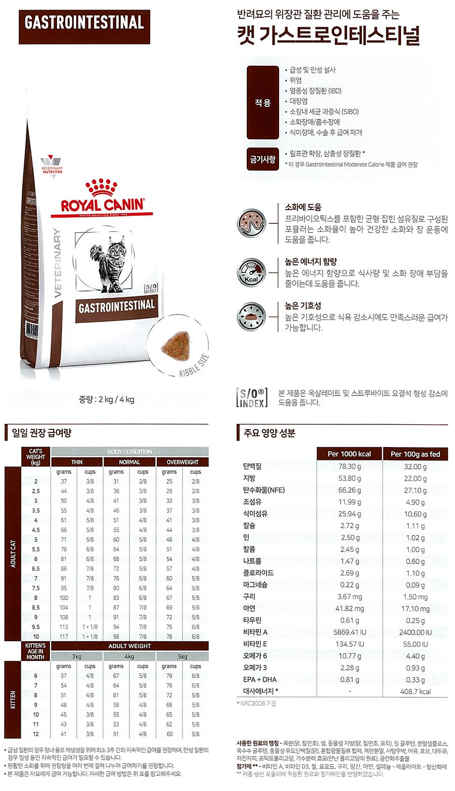 [무료배송] 로얄캐닌 캣 가스트로 인테스티널 2kg 위장질환  1번째