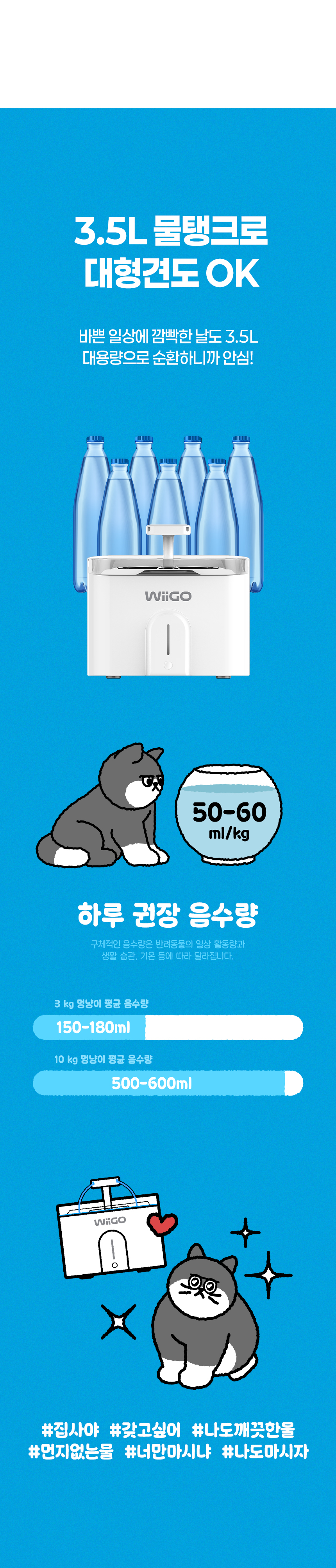 [무료배송] 위고 이지케어 펫 자동 급수기 WP35WF 31번째
