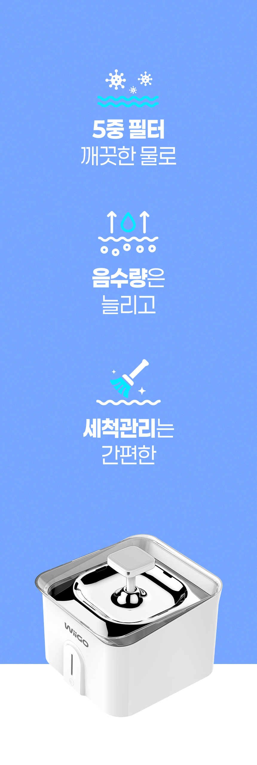 [무료배송] 위고 이지케어 펫 자동 급수기 WP35WF 6번째