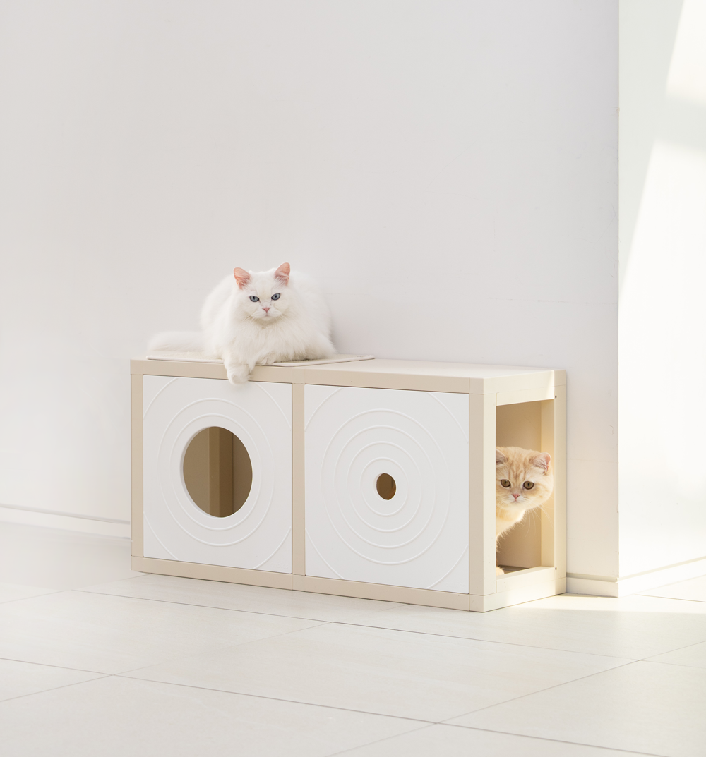 [NEW신상][무료배송] 큐빅스펫 숨숨집 1x1 + 커버 세트 아이보리/화이트/카뎃블루/레드/그레이/옐로우 37번째