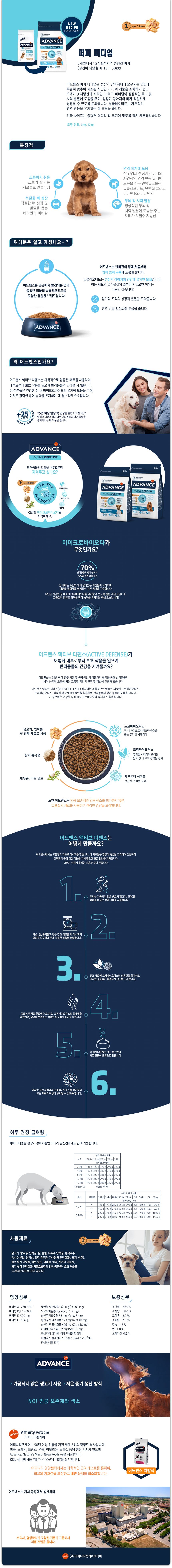 [무료배송] 어드밴스 독 퍼피 미디엄 3kg 1번째