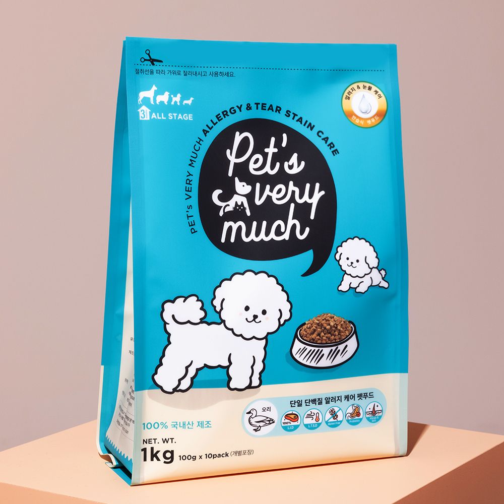 [무료배송] 페츠베리머치 독 알러지&티어스테인 케어 오리 1kg 0번