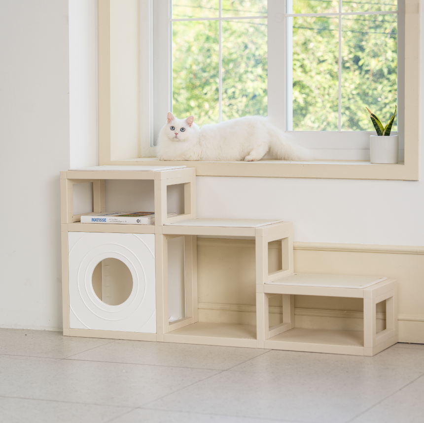 [NEW신상][무료배송] 큐빅스펫 먼치킨 노묘 낮은 캣타워 고양이계단 C+커버세트 6color+ 스크래쳐 3장포함 62번째