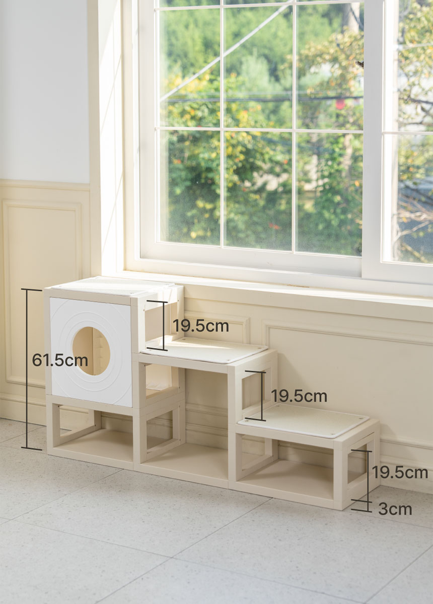 [NEW신상][무료배송] 큐빅스펫 먼치킨 노묘 낮은 캣타워 고양이계단 C+커버세트 6color+ 스크래쳐 3장포함 14번째