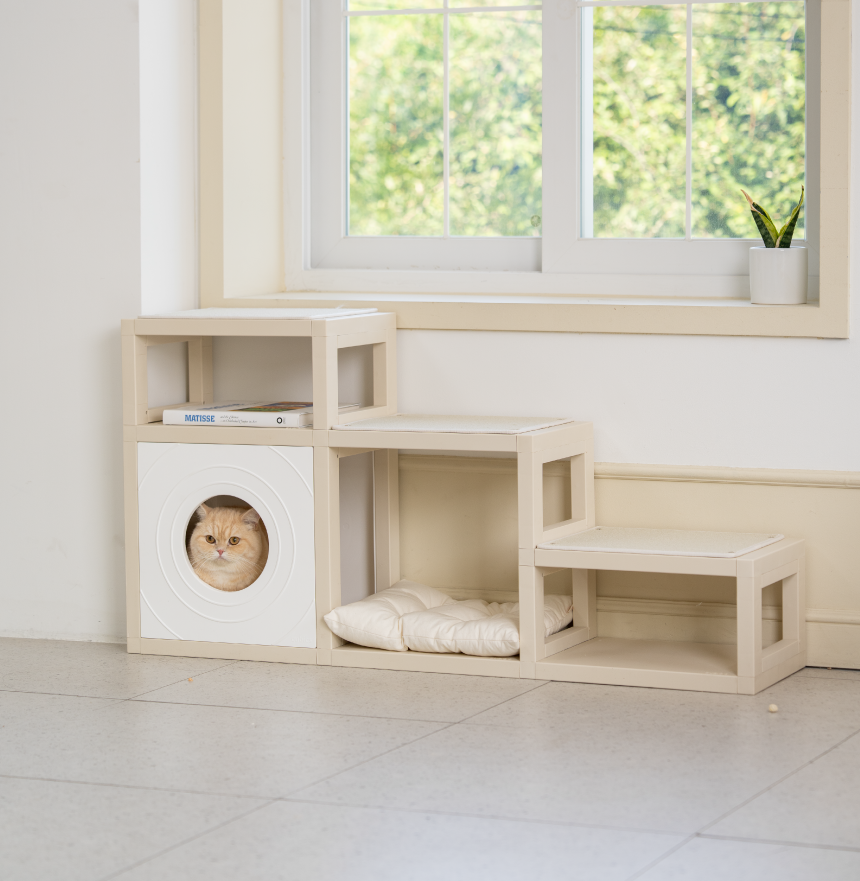 [NEW신상][무료배송] 큐빅스펫 먼치킨 노묘 낮은 캣타워 고양이계단 C+커버세트 6color+ 스크래쳐 3장포함 33번째