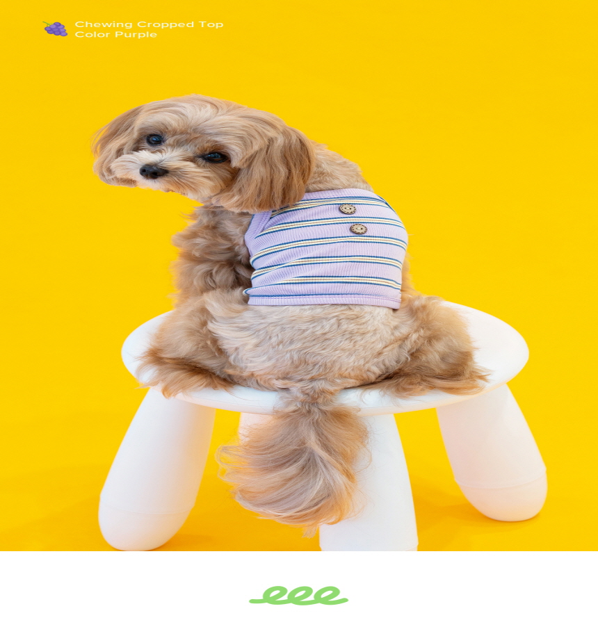 [무료배송] 펫츠랜드 츄잉 크롭 나시티 라임/퍼플 S-2XL 8번째