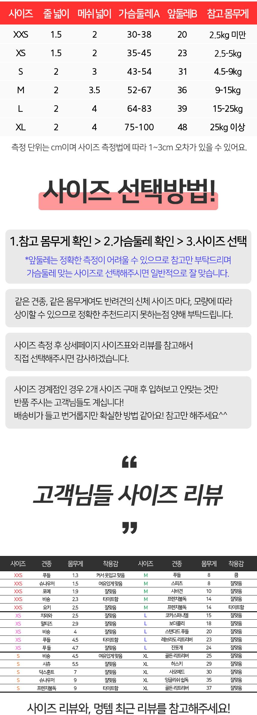[무료배송] 멍템 앞섬방지 하네스 레드/핑크/오렌지/그린/블루/블랙/베이지 XXS-XL 24번째