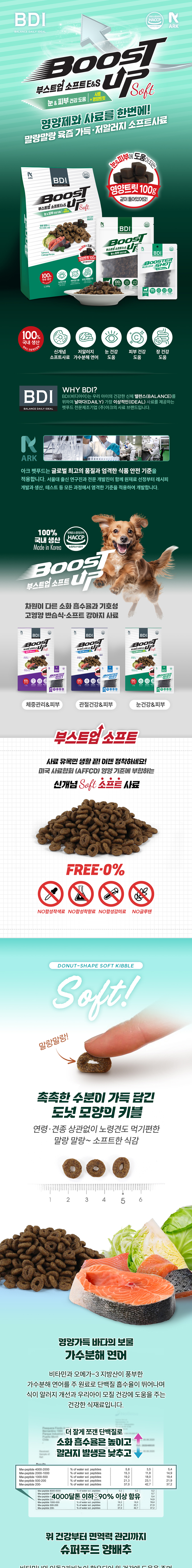 [NEW신상][무료배송] 비디아이 부스트업 소프트 E&S 강아지 눈&눈물 기능성 사료 1.1kg 1번째