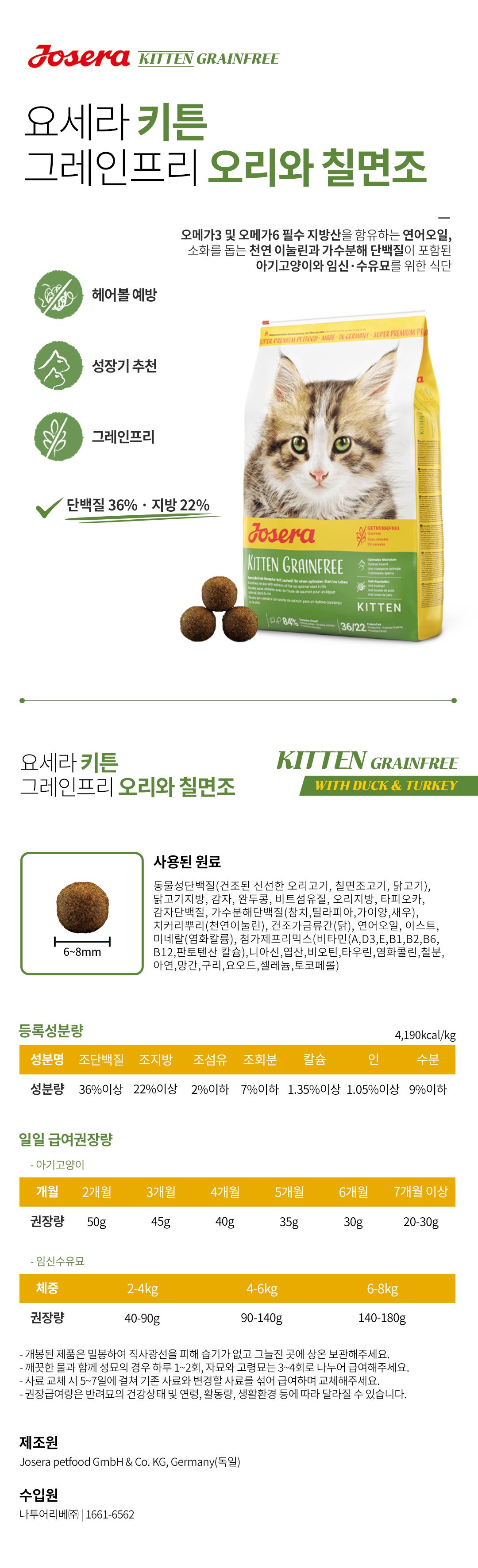 [사료샘플] 요세라 캣 그레인프리 오리&칠면조 키튼 40g 2번째