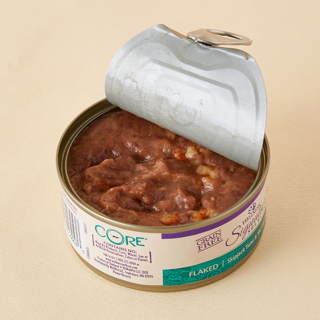 웰니스 캣 코어 시그니쳐 셀렉트 플레이크 참치&새우 대용량 캔 150g 2번