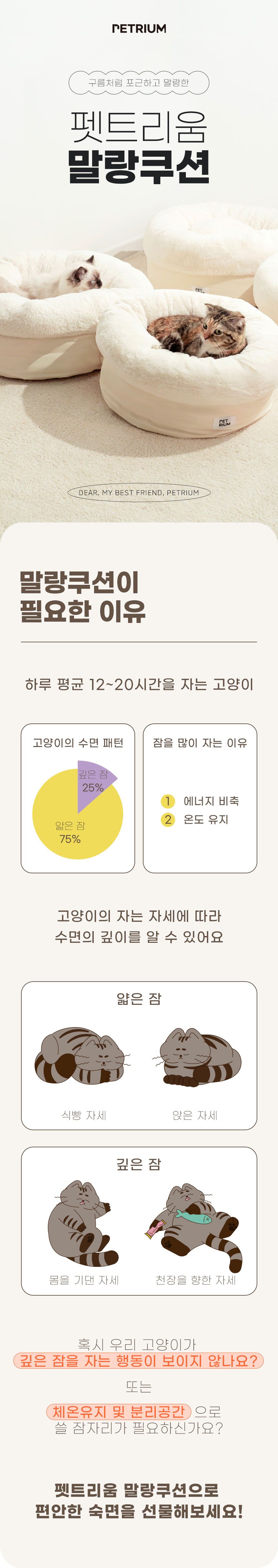 [무료배송] 펫트리움 말랑쿠션 M/L 1번째