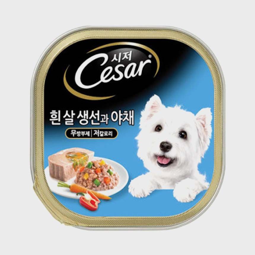 시저 독 흰살생선&야채 제품