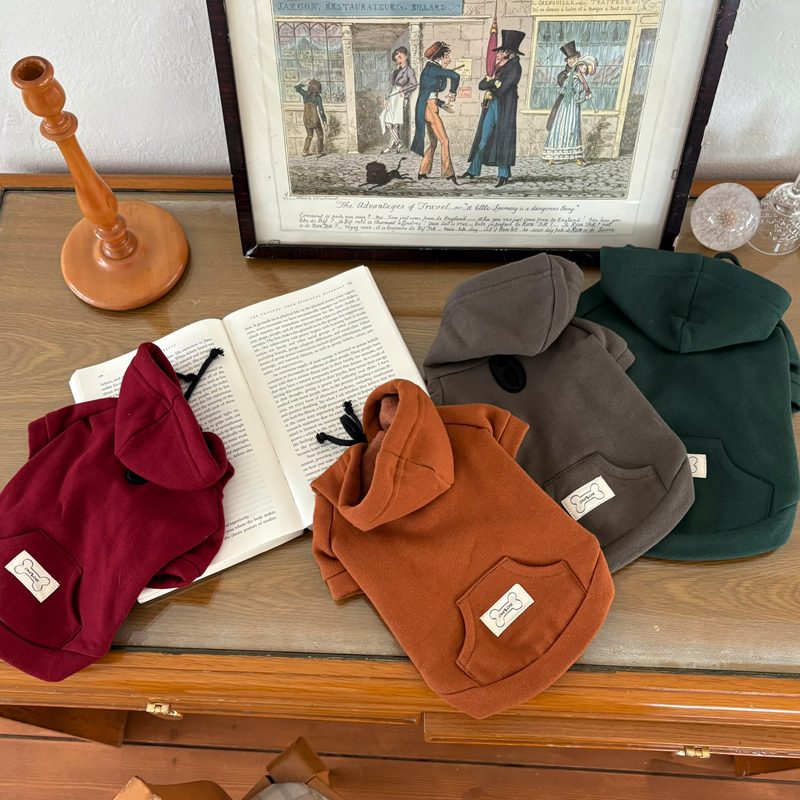 [NEW신상][무료배송] 해피댕댕 기모후드 4종 (그린,와인,카키,오렌지브라운) S-3XL 1번째