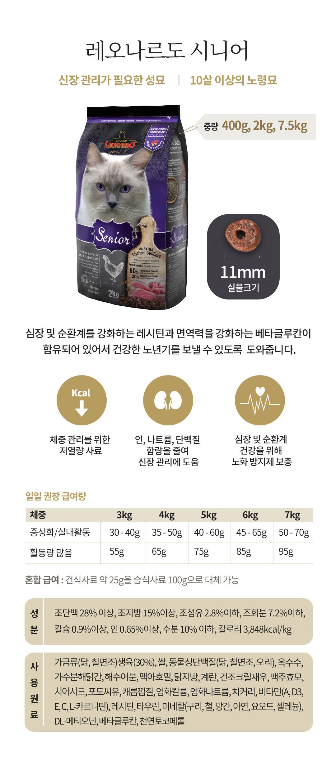 [사료샘플] 레오나르도 캣 푸드 시니어 50g 2번째