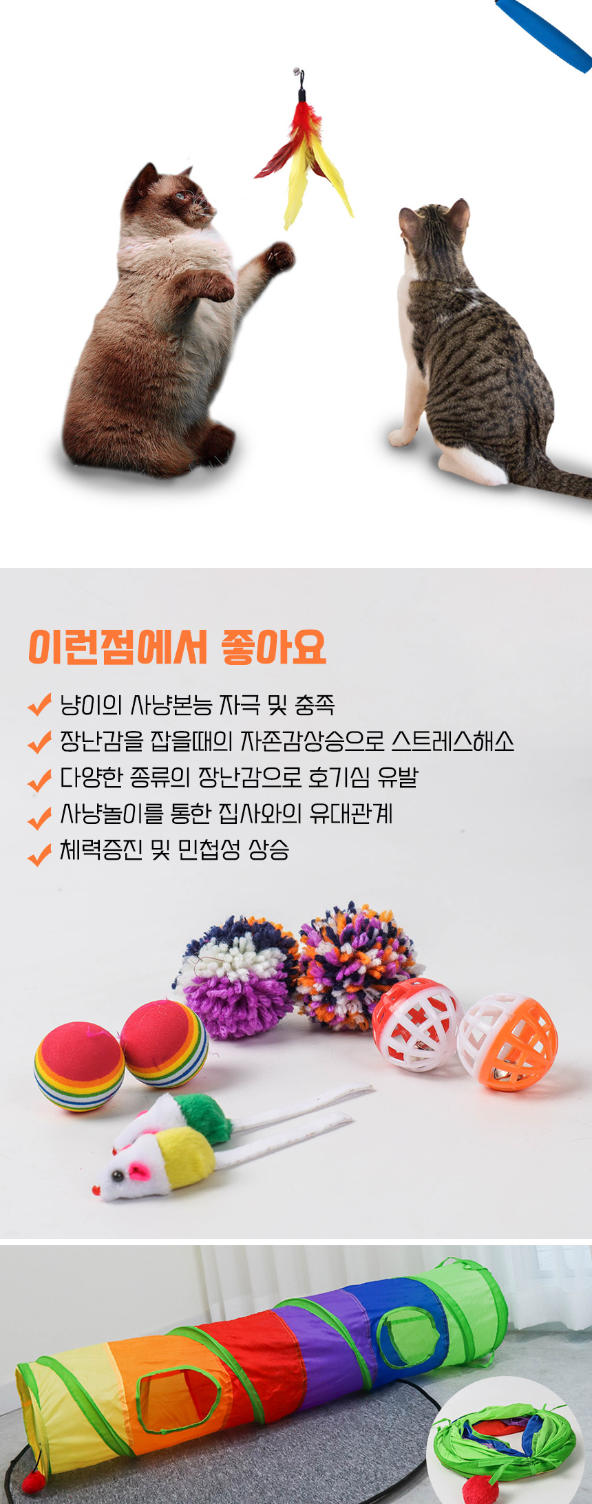 [무료배송] 딩동펫 고양이 캣터널 낚싯대 14종 세트 3번째