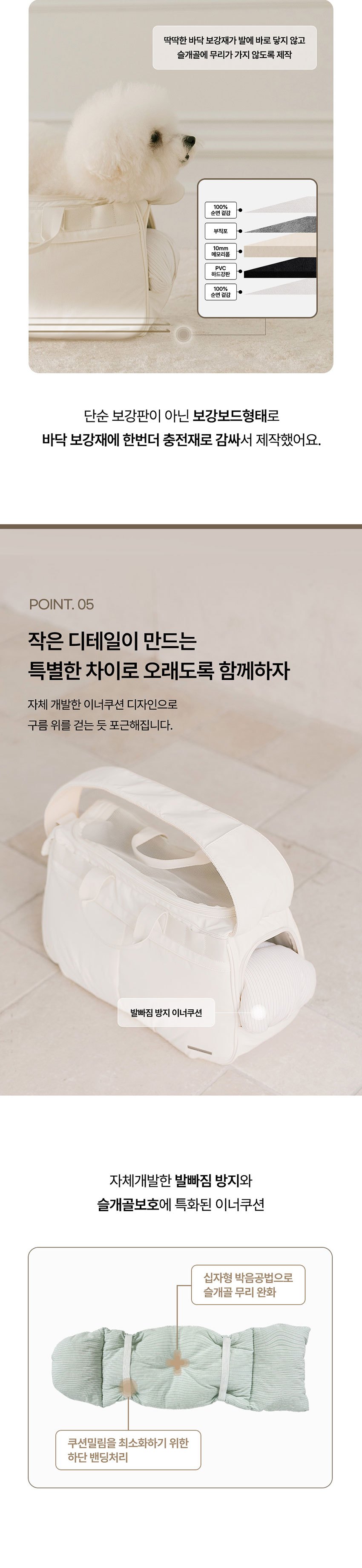 [NEW신상][무료배송] 펫츠랜드 멜로우슬링백+ 이너쿠션 세트 미드나잇블랙 M-L 5번째