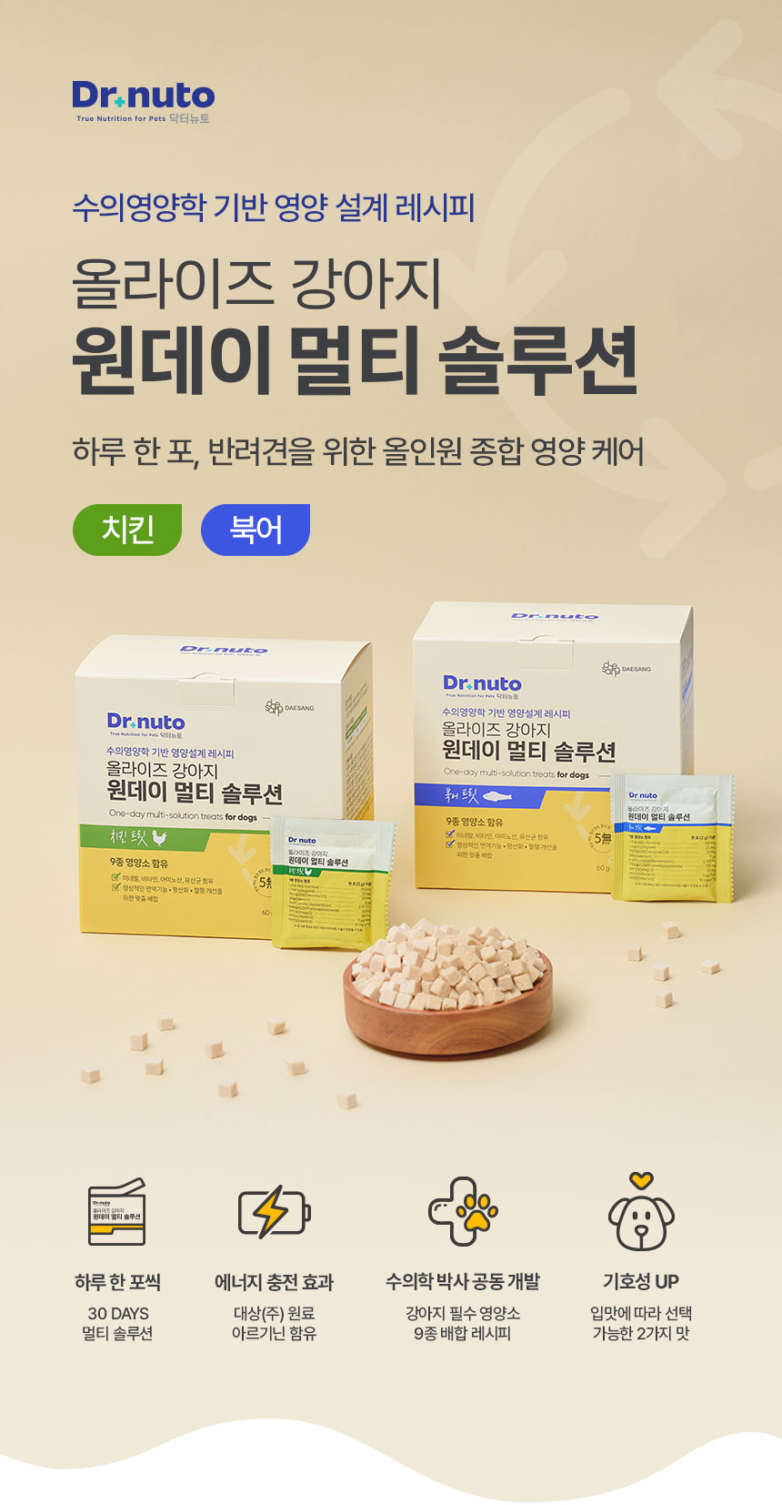 [NEW신상][무료배송] 닥터뉴토 독 올라이즈 원데이 멀티 솔루션 트릿 치킨 60g 2번째