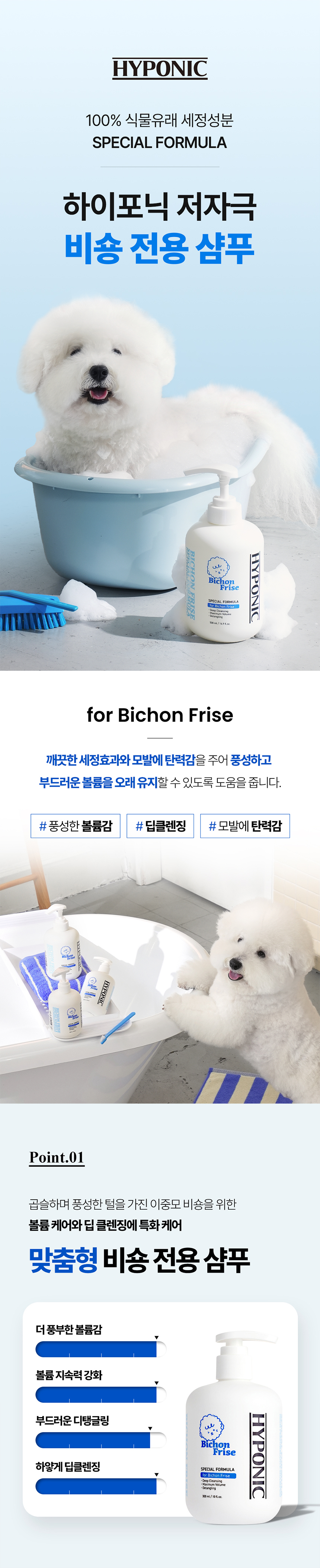 [심쿵펫페어][무료배송] 하이포닉 비숑 전용 샴푸 500ml + [증정] 비숑 전용 샴푸 80ml 5번째