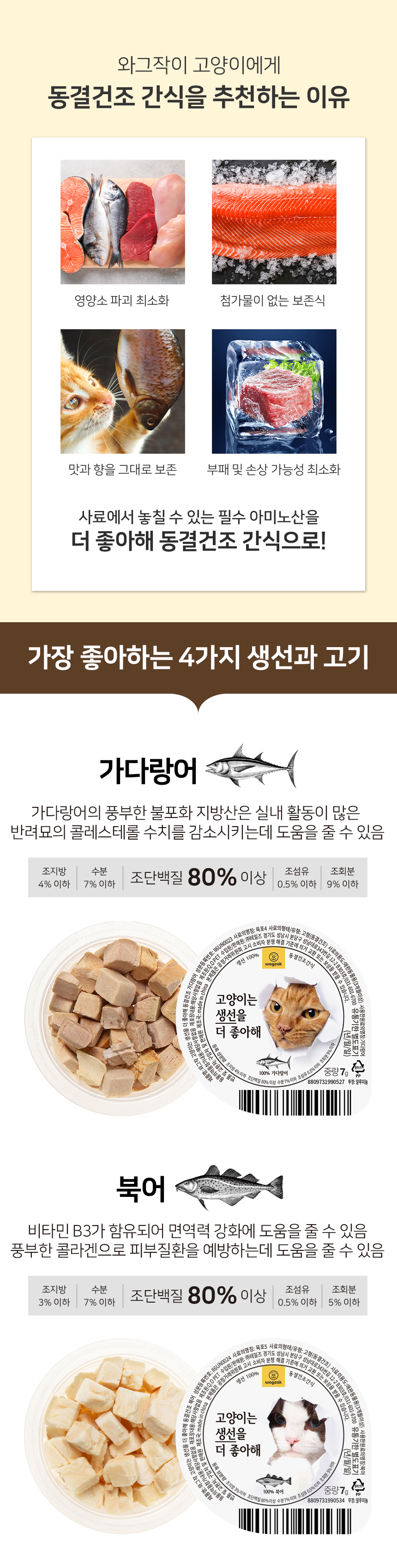 [NEW신상][무료배송] 와그작 고양이는 더 좋아해 동결건조 시리즈 2번째