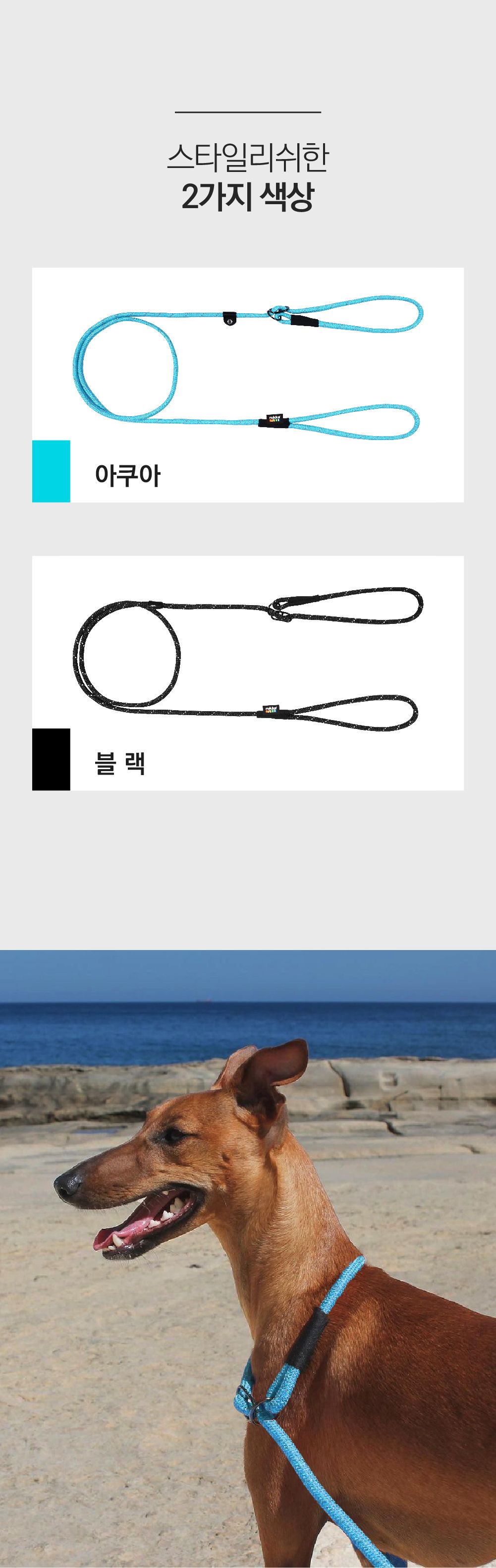 [무료배송] 루카펫 로프 트레이닝 리쉬 아쿠아 S-L 5번째