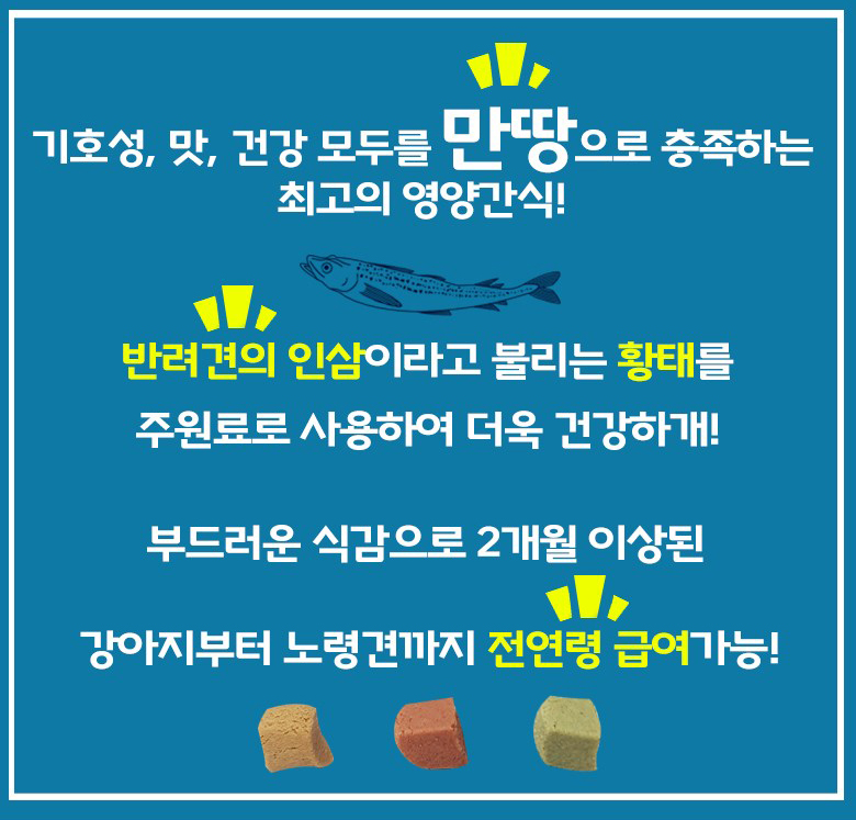[무료배송] 도그케어 플레이독 황태만땅 저알러지 대용량 간식 1kg 3번째