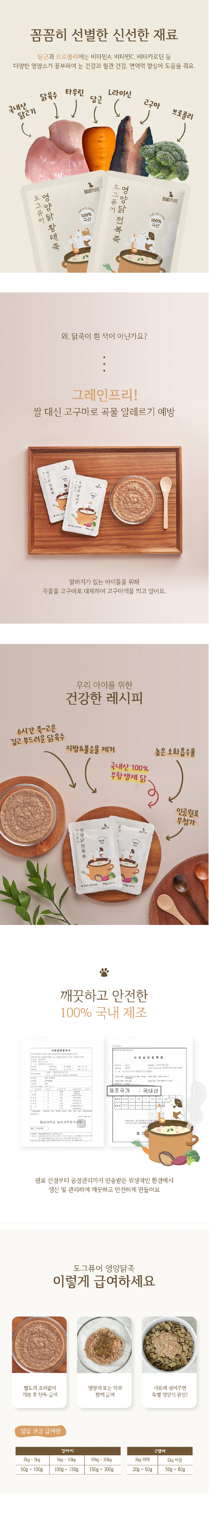 [NEW신상][무료배송] 도그퓨어 영양닭죽 85g*10개입 2종 (황태죽/전복죽) 3번째