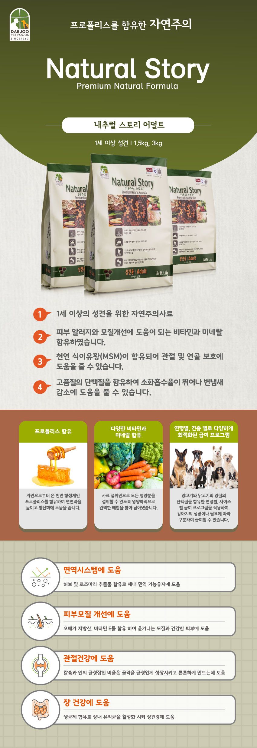 내츄럴 스토리 독 어덜트 3kg 1번째