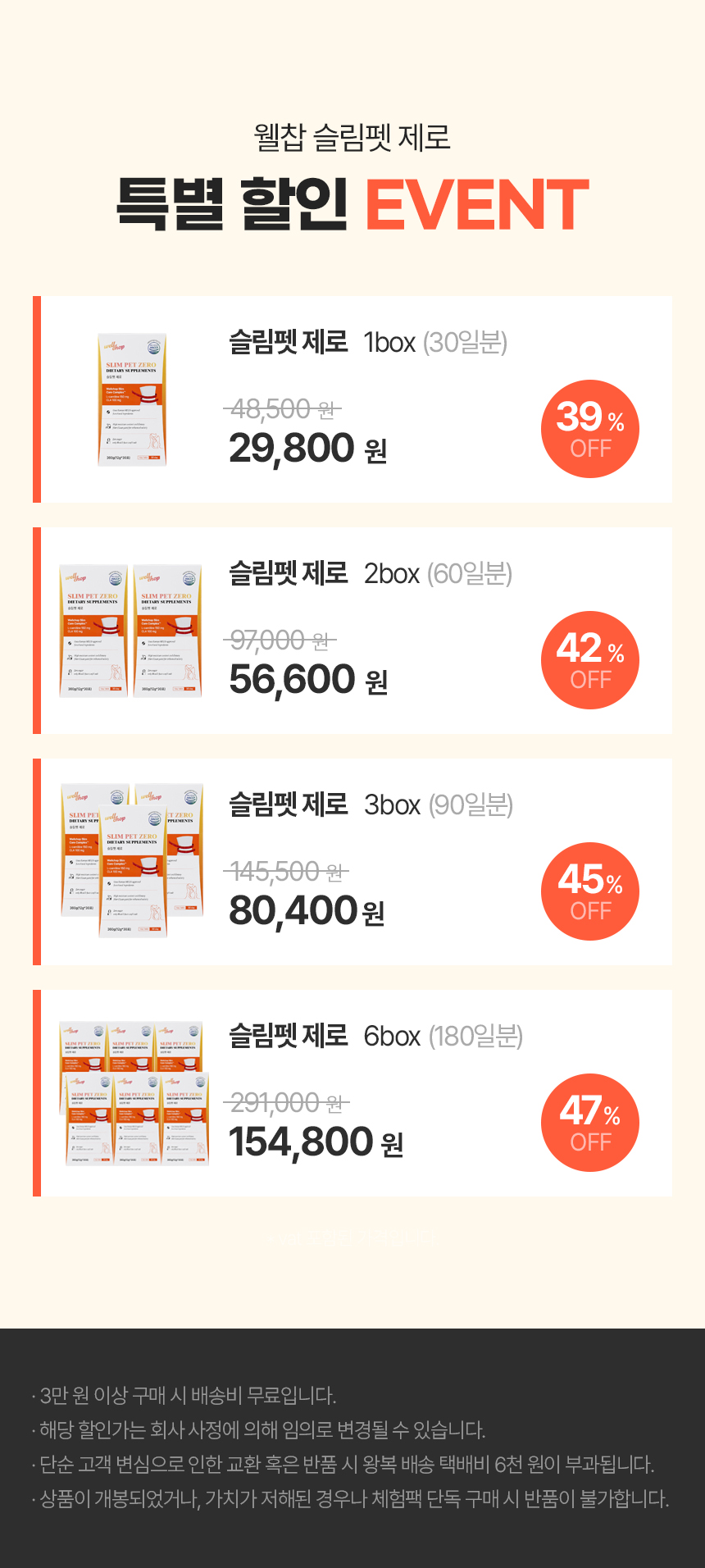 [브랜드전]웰찹 슬림펫 제로 체지방 케어 다이어트 보조제 12g*30p 11번째