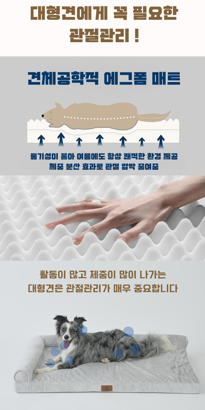 [NEW신상][무료배송] 펫앤마마 대형견 에그폼 L자형 목베개 사각방석 2종 (그레이/진그레이) L~2XL 2번째