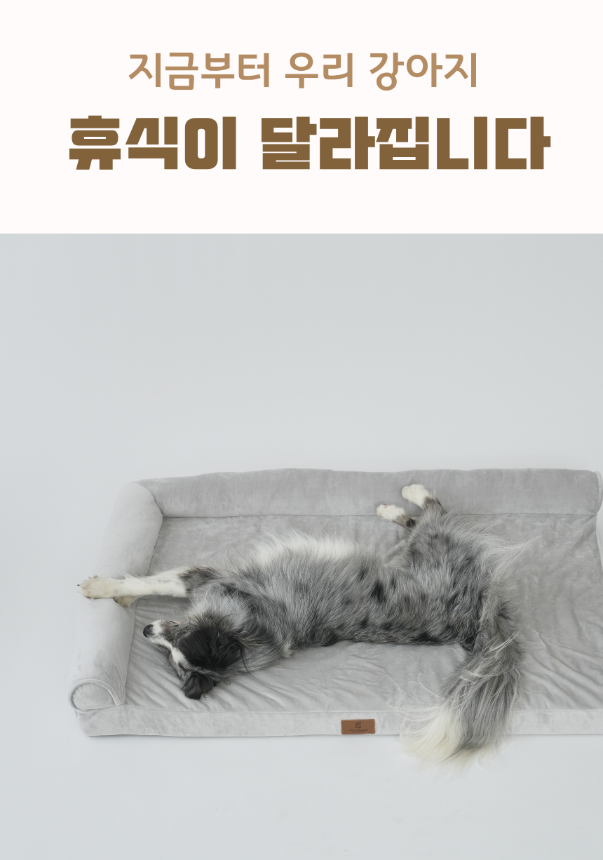 [NEW신상][무료배송] 펫앤마마 대형견 에그폼 L자형 목베개 사각방석 2종 (그레이/진그레이) L~2XL 4번째