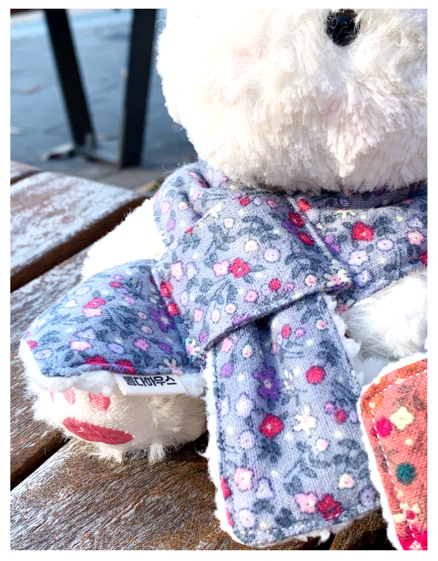 [NEW신상][무료배송] 콩다하우스 빈티지플로랄 퍼기모목도리 다크레드/다크블루 14번째