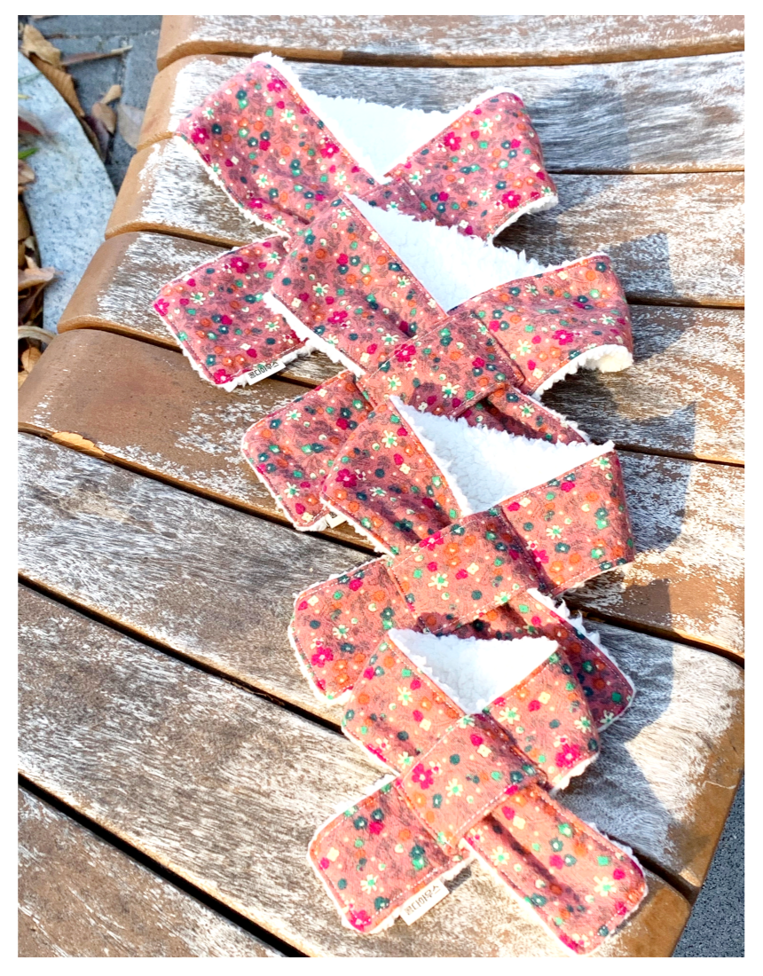 [NEW신상][무료배송] 콩다하우스 빈티지플로랄 퍼기모목도리 다크레드/다크블루 6번째