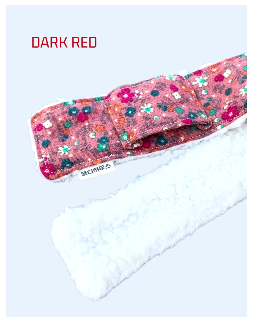 [NEW신상][무료배송] 콩다하우스 빈티지플로랄 퍼기모목도리 다크레드/다크블루 4번째