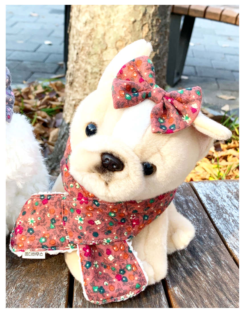 [NEW신상][무료배송] 콩다하우스 빈티지플로랄 퍼기모목도리 다크레드/다크블루 10번째