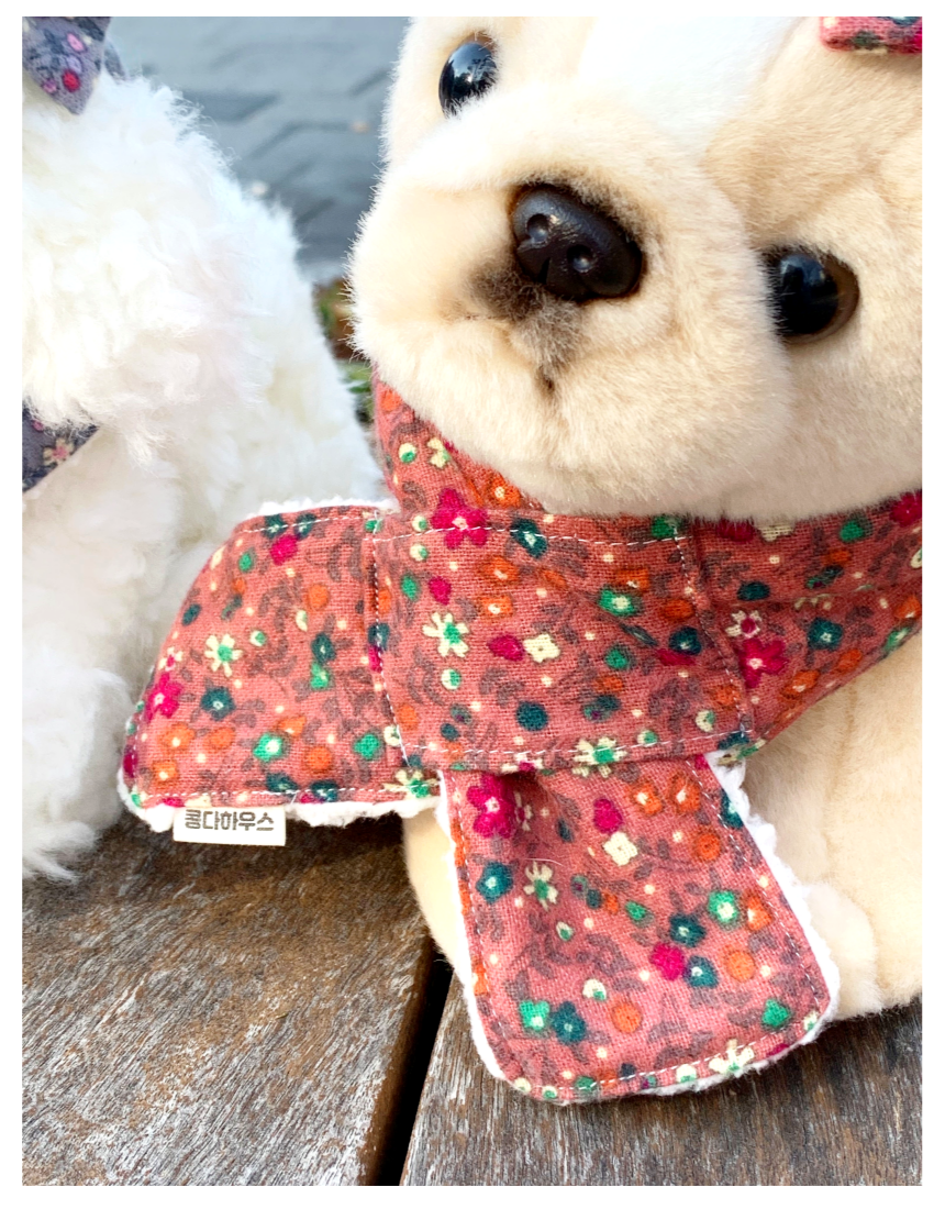 [NEW신상][무료배송] 콩다하우스 빈티지플로랄 퍼기모목도리 다크레드/다크블루 11번째