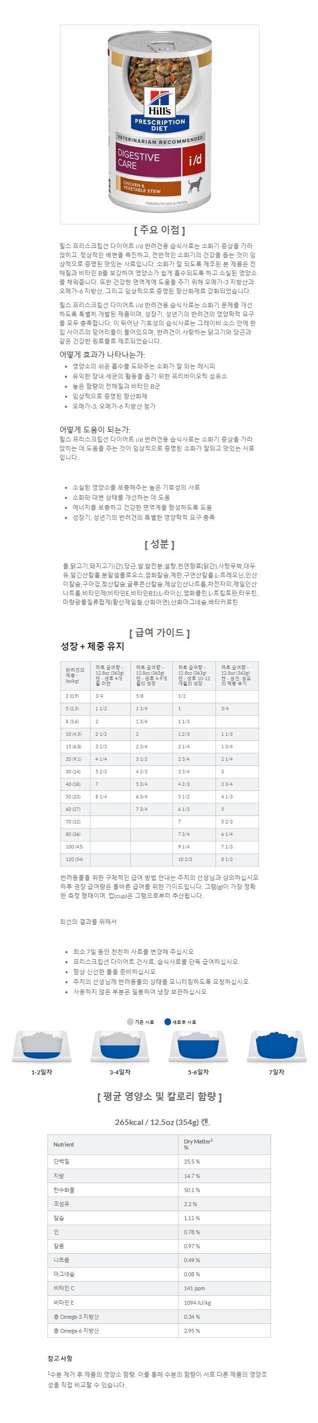 [무료배송][12개] 힐스 독 i/d 치킨&야채 스튜 354g 소화기관리  1번째