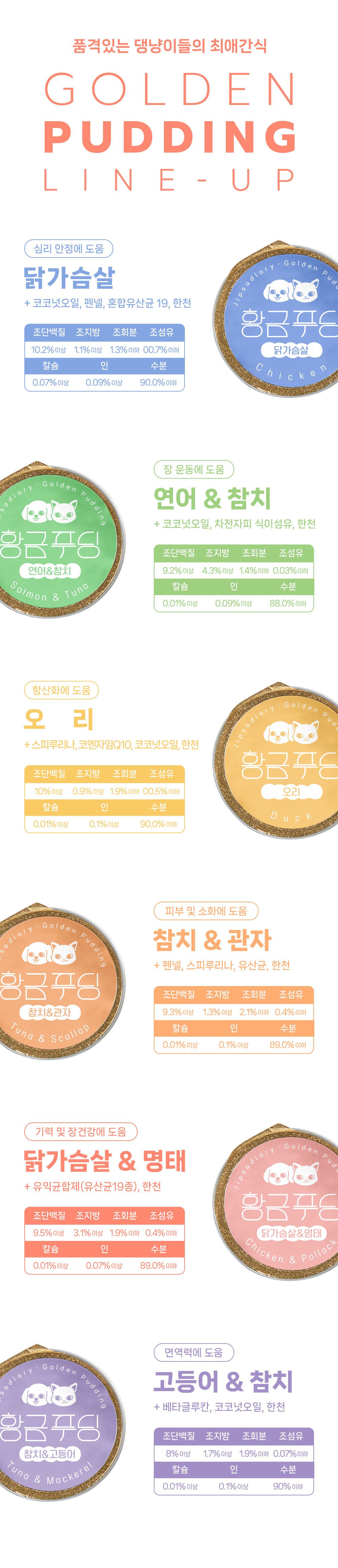 [무료배송] [3개] 집사일기 황금푸딩 참치&관자 30g*6ea 15번째