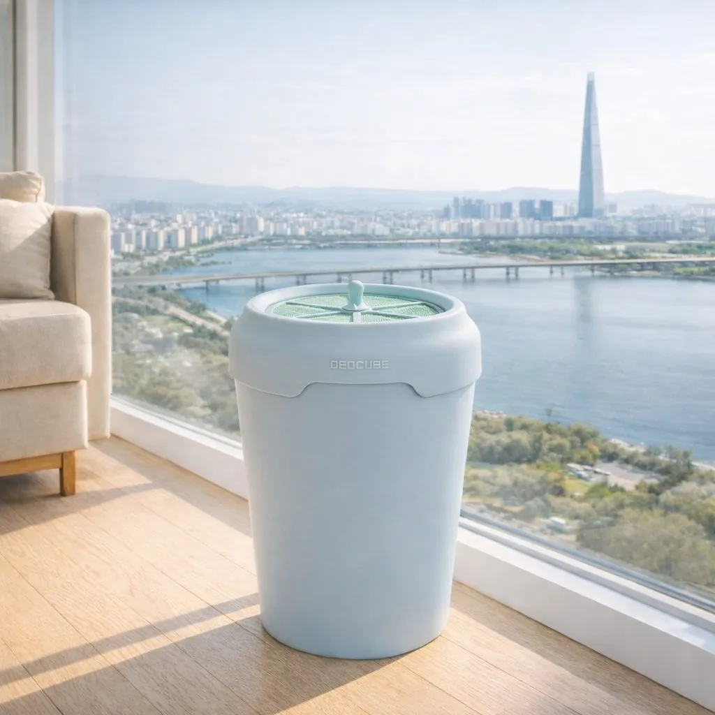 [무료배송] 데오큐브캣 특허 냄새NO 소모품NO 배변처리통 민트그레이