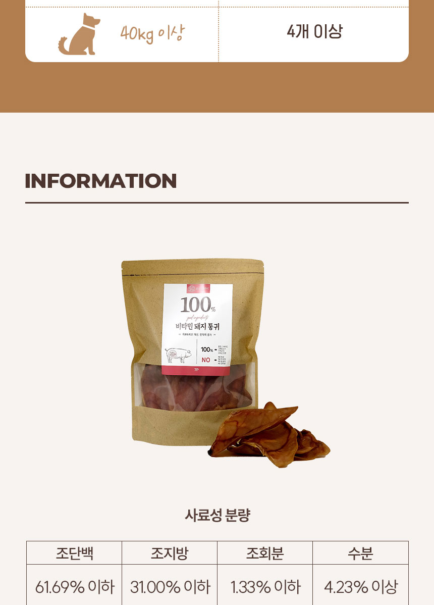 [NEW신상][무료배송] 조선강아지 비타민 돼지 통귀 7P 23번째