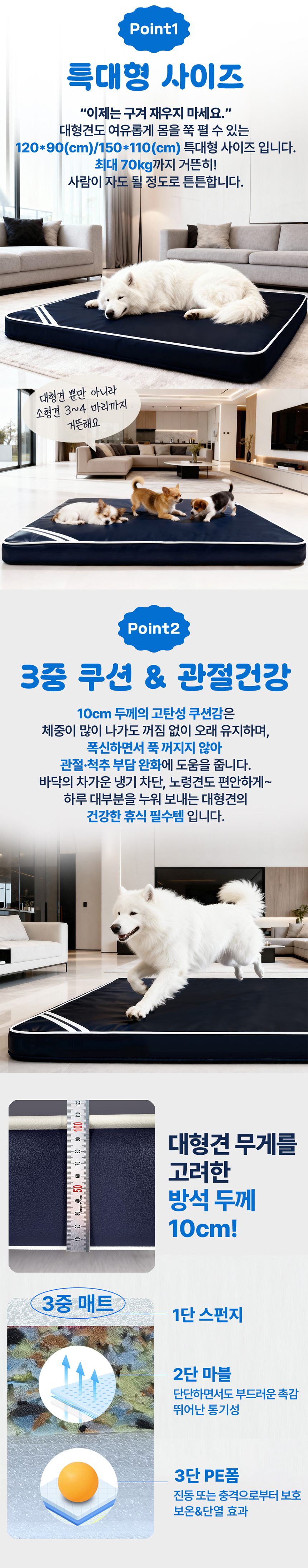 [NEW신상][무료배송] 건물주 독 대형견 더큰 방석 매트리스 겸용 XL-XXL 2번째