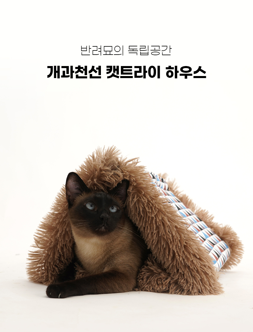 [NEW신상][무료배송] 개과천선 캣 트라이 터널 하우스 (그레이/초코) 5번째