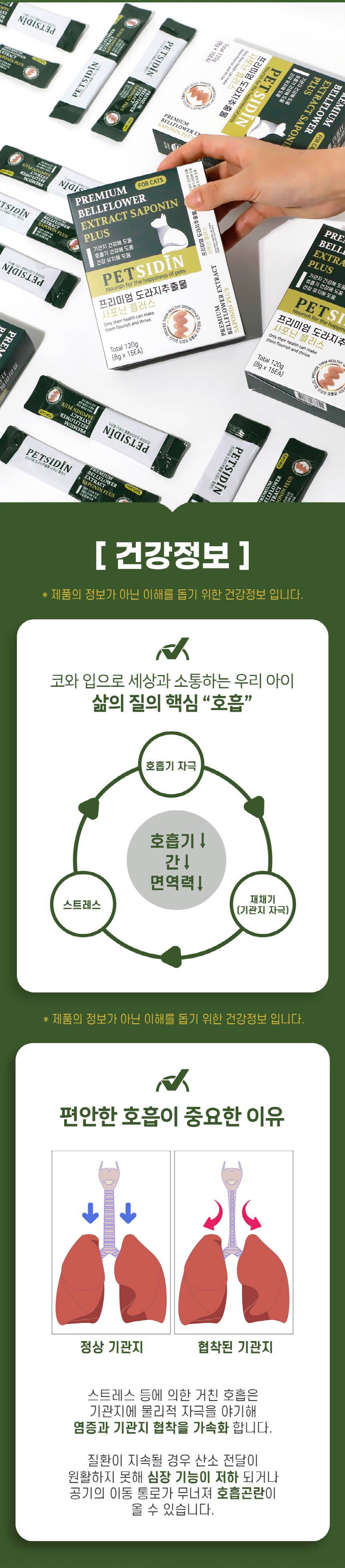 [무료배송] 펫시딘 캣 도라지추출물 사포닌 기관지 호흡기 건강유지 영양제 8g x 15EA 2번째
