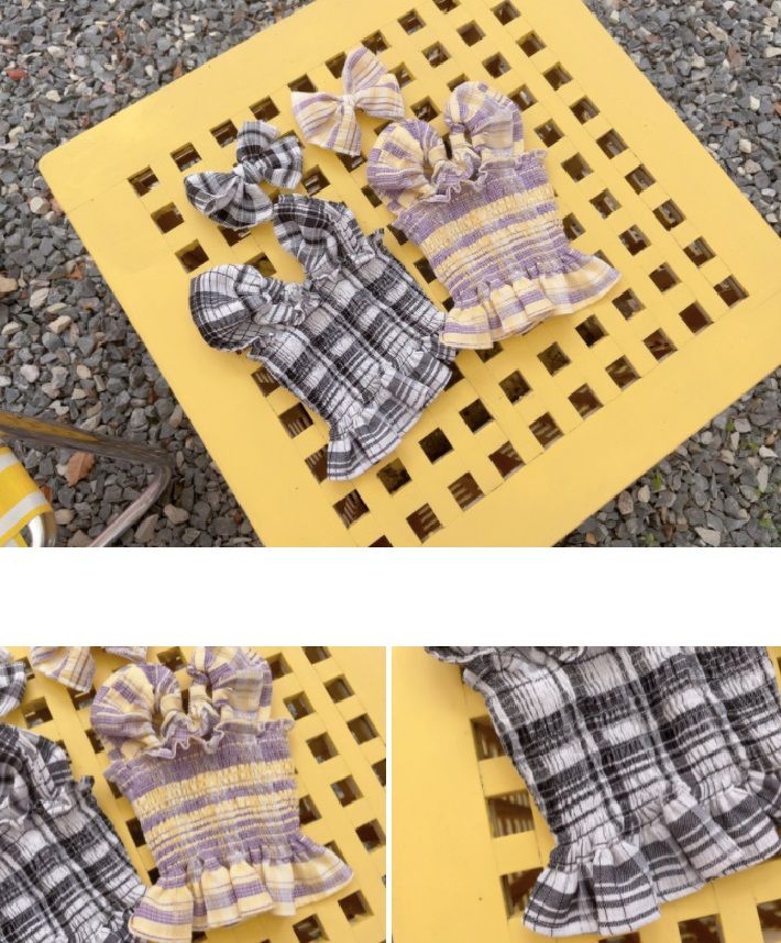[무료배송] 찰리롤리 바캉스 체크 원피스 커플룩 베이지/블랙 S-2XL 19번째