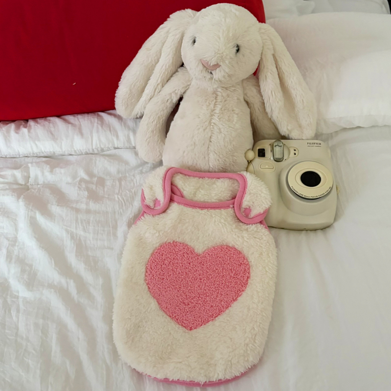 [NEW신상][무료배송] 해피댕댕 하트수면조끼 3종 (블랙,아이보리,핑크) S-XL 5번째