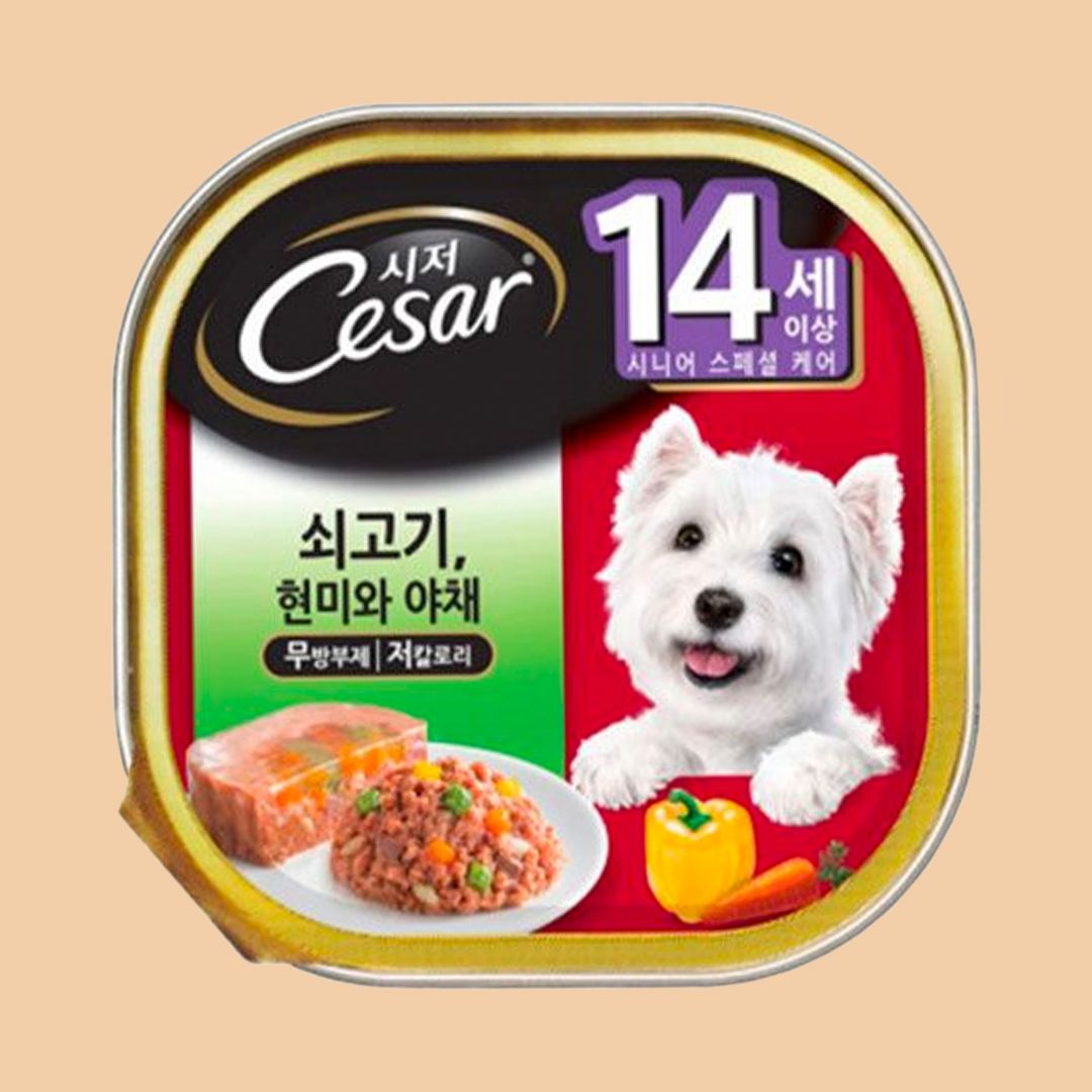 시저 독 쇠고기,현미&야채 14세이상 캔 제품