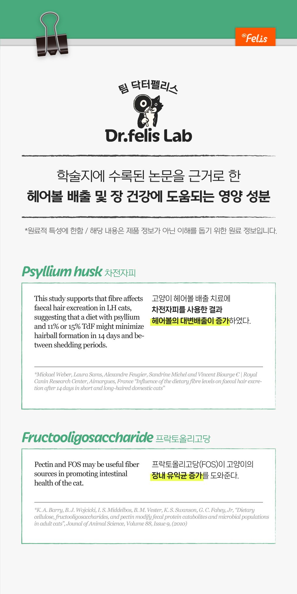 닥터펠리스 캣 데일리솔루션 헤어볼 트릿 영양제 30g 21번째
